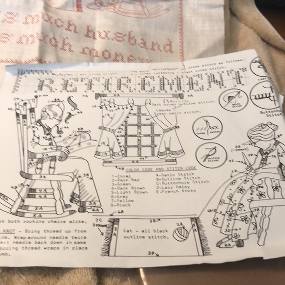 Vintage Needles N Hoops Printed Crosstitch Kit 180 Retirement Sampler - Picture 4 of 5